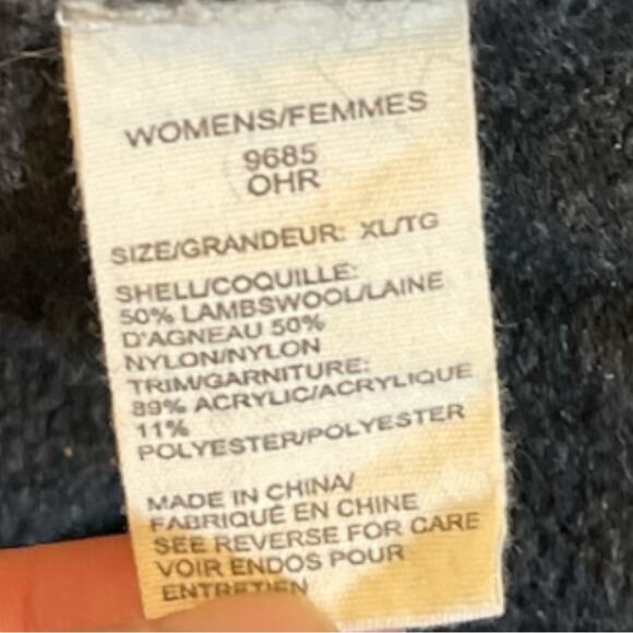 Woolrich Cable Knit Long Zipper Cardigan Faux Fur Trim Tie Waist Size XL - Picture 12 of 12